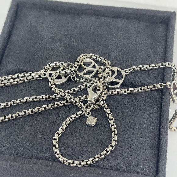 David Yurman Station Logo Box Chain Necklace - Picture 6 of 8